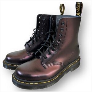 Dr. Martens 1460 Pascal Chroma Cherry Red Metallic Leather Lace-up Boots